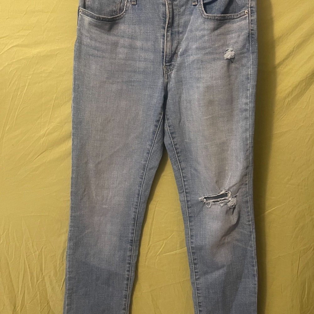 Women's Distressed Light Blue Jeans